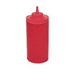 Winco PSW-32R 32 oz Plastic Squeeze Bottle - Wide Mouth, Red Replacement Image