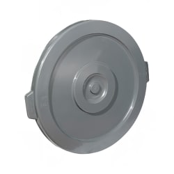 Winco PTCL-44 Round Flat Trash Can Lid - Plastic, Gray Replacement Image
