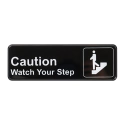Winco SGN-326 Information CAUTION/WATCH YOUR STEP Sign w/ Symbol, 3 x 9"... Replacement Image
