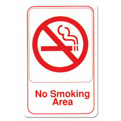 Winco SGN-684W No Smoking Sign - 6x9", White Replacement Image