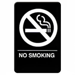 Winco SGNB-601 No Smoking Sign, Braille - 6x9", Black Replacement Image