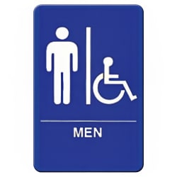 Winco SGN-652B Men/Accessible Sign - 6" x 9", Blue Replacement Image