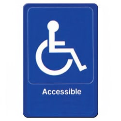 Winco SGN-653B Accessible Sign - 6" x 9", Blue Replacement Image