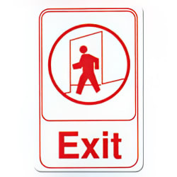 Winco SGN-681W Exit Sign - 6" X 9", White Replacement Image