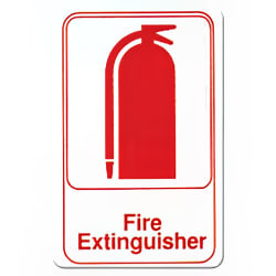 Winco SGN-682W Fire Extinguisher Sign - 6" x 9", White Replacement Image