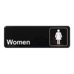 Winco SGN-312 Women Sign w/ Symbol - 3" x 9", Black Replacement Image