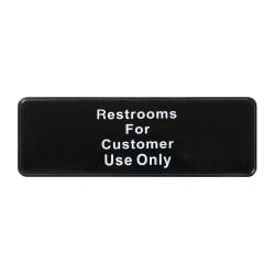 Winco SGN-317 Restrooms For Customer Use Only Sign - 3" x 9", Black Replacement Image