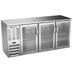 Beverage-Air BBN72HC-G-S 72" Bar Refrigerator - 3 Swinging Glass Doors,... Replacement Image