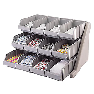 New Star Foodservice 48001 Plastic Bar Caddy Organizer with 6 Compartm