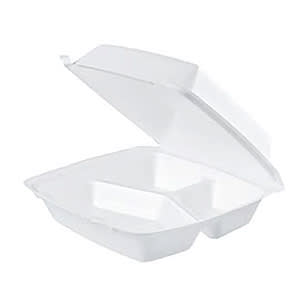 Yanco DP-2032WT 32 oz Rectangular Disposable Container w/ Lid - Plastic,  White