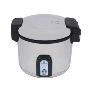 Chauffe-riz Commercial 20L - 55/110 Portions, Portable, Argenté