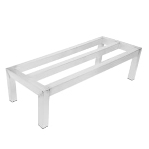 Winholt DPLSQ-4-1222-BK Heavy-Duty Dunnage Rack - 2200 Lb Capacity, 22"x48"x12" Solid One-Piece Plastic Perforated Shelf, Black Commercial Storage Rack