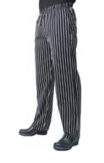 black pants with white pinstripes