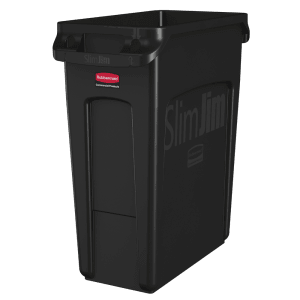 Rubbermaid Commercial Products FG354060GRAY Slim Jim recyclingcontainer met ventilatiekanalen, 87 l, B558 mm x D279 mm x H762 mm, grijs