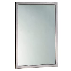 Bobrick B-290 2436 Welded-Frame Mirror W/ Beveled Frame Edge, Stainless