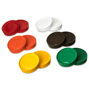 Carlisle Store N' Pour 1/2 Gallon Container Set with Assorted Color Caps,  Necks and Spouts PS701B00