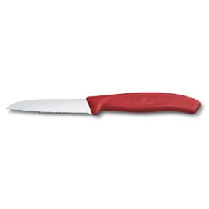 Victorinox Paring Knife Serrated Edge Pointed Tip 8cm Red Set x 6 Knives