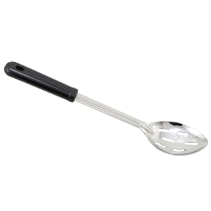 Portion Control Spoon, 4 oz., 12'', slotted, black handle, 18/8