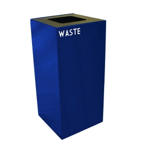 Winco PTCS-23L Trash Can, 23 gallon, Square, Tall, Blue Recycle