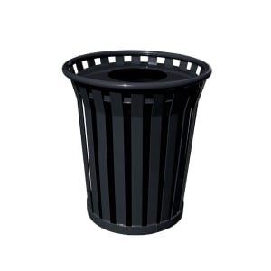 Witt WC2400-FT-BK 24 Gallon Outdoor Trash Can w/ Flat Top Lid & Anchor ...