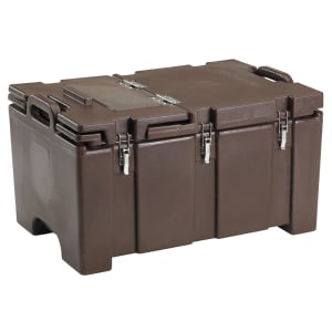 144-100MPCHL131 Camcarriers® Insulated Food Carrier - 40 qt w/ (1) Pan Capacity, Hinged Lid, Brow...