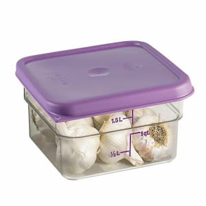 Lumintrail Cambro 6 Qt Square Food Storage Container with Red Lid Bundle  Includes a Measuring Spoon Set