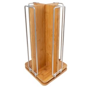 Cal-Mil 1468 Bamboo 4-Section Revolving Cup and Lid Organizer