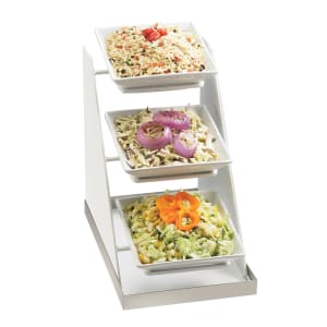 Cal Mil 3013-55 Luxe Condiment & Stir Stick Organizer - White & Stainless Steel