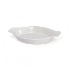 MinWill Brands Ceramic Oval Rarebit/Au Gratin Baking Dish with Pan Scraper 2-Pack, 15 Ounce, Pure White 