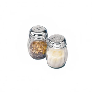 Parmesan Cheese Shaker; Glass with Perforated Stainless Steel Lids 12 Oz Red Pepper Shaker or Grated Cheese Set of 2 Mr Kitchens 
