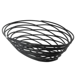 10-Inch Oval Black Metal Wire Bread Basket Winco WBKG-100 