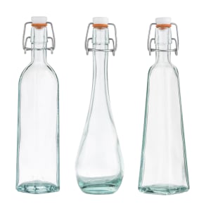 Tablecraft HBH3C 2 Pack Beehive Glass Bottle of Stainless Steel Top Clear 6 oz 6 Pack