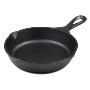 Winco CAST-3 FireIron 3 oz 3 1/2 Round Cast Iron Mini Induction Skillet  With Matte Black Enamel Finish