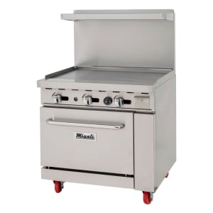 Migali C-RO2-24GL-LP 36" 2 Burner Gas Range w/ Griddle & Standard Oven