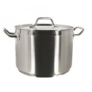 SST-12 Winco 12 Qt Induction Ready Stainless Steel Stock Pot w/Cover 