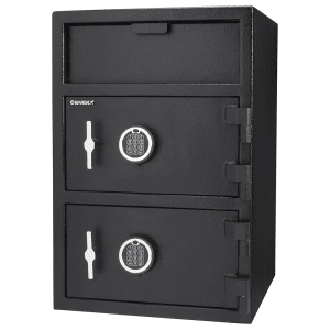 Mesa Safe MESA MFL2014E-OLK All Steel Depository Safe with Outer Locker Black and Grey Black/Grey 1.5-Cubic Foot with Electronic Lock 