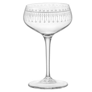 Bormioli Rocco Bartender 8 oz. Novecento Art Deco Martini Cocktail Glasses (Set of 6)