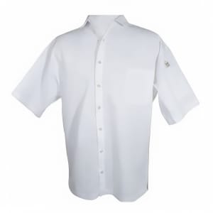 White L Winco UNF-1WL Chef Shirt 