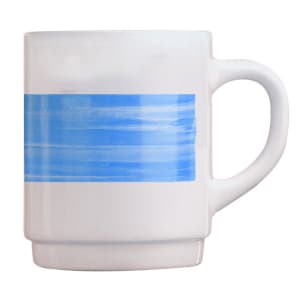 Arcoroc P5847 8 oz Brush Mug - Opal® Glass, Blue Jean