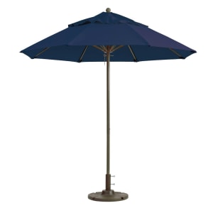 Grosfillex 98389731 7 1 2 Ft Round Top Windmaster Umbrella Pacific Blue Fabric Aluminum Pole