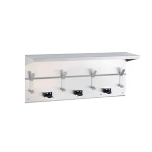 Shelf with Mop and Broom Holders and Rag Hooks