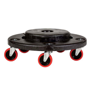 007-264043 Round Plastic Trash Can Dolly w/ Raised Center & 350 lb Capacity