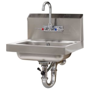 009-7PS50 Wall Mount Commercial Hand Sink w/ 14"L x 10"W x 5"D Bowl, Standard Faucet