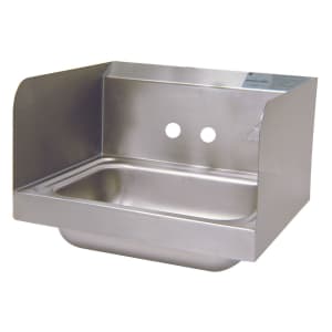 009-7PS66NF Wall Mount Commercial Hand Sink w/ 14"L x 10"W x 5"D Bowl, Side Splashes