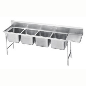 009-94449624R 133" 4 Compartment Sink w/ 24"L x 24"W Bowl, 14" Deep