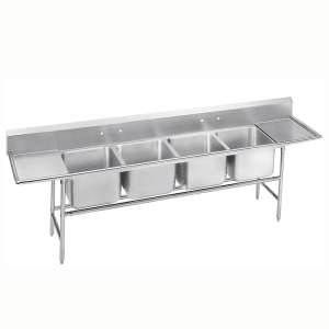 Advance Tabco 93-44-96-24L Four Compartment Sink with Left Drainboard, 133in.