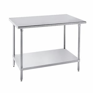 009-AG309 108" 16 ga Work Table w/ Undershelf & 430 Series Stainless Flat Top