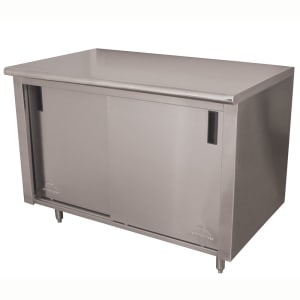 009-CBSS366M 72" Enclosed Work Table w/ Sliding Doors & Midshelf, 36"D