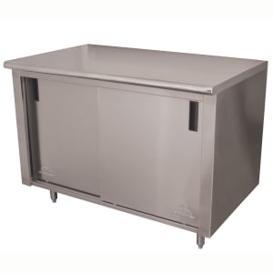 009-CBSS304M 48" Enclosed Work Table w/ Sliding Doors & Midshelf, 30"D
