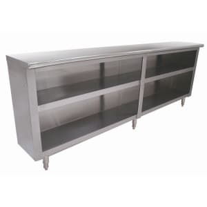 009-DC1510 120" Dish Cabinet w/ Open Base & Midshelf, 15"D